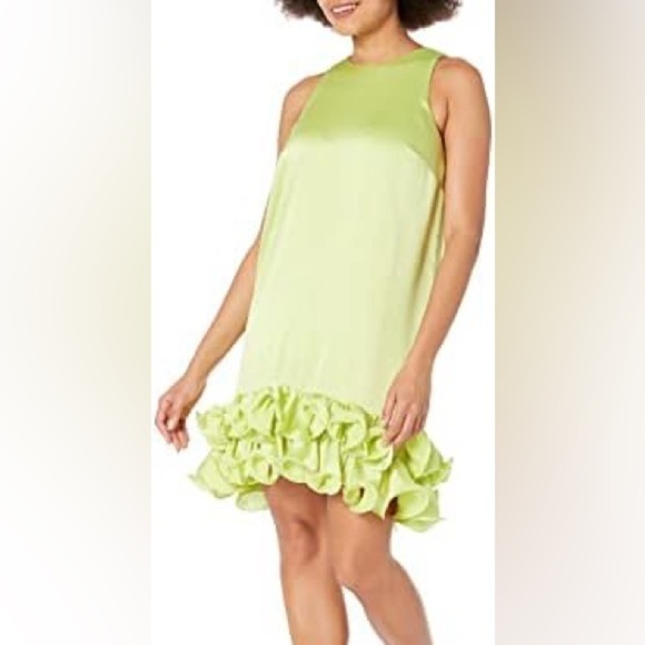 NWT Trina Turk, Women's Floral Hem Cocktail Dress in Limeade, Unique, Size XS - Picture 1 of 15